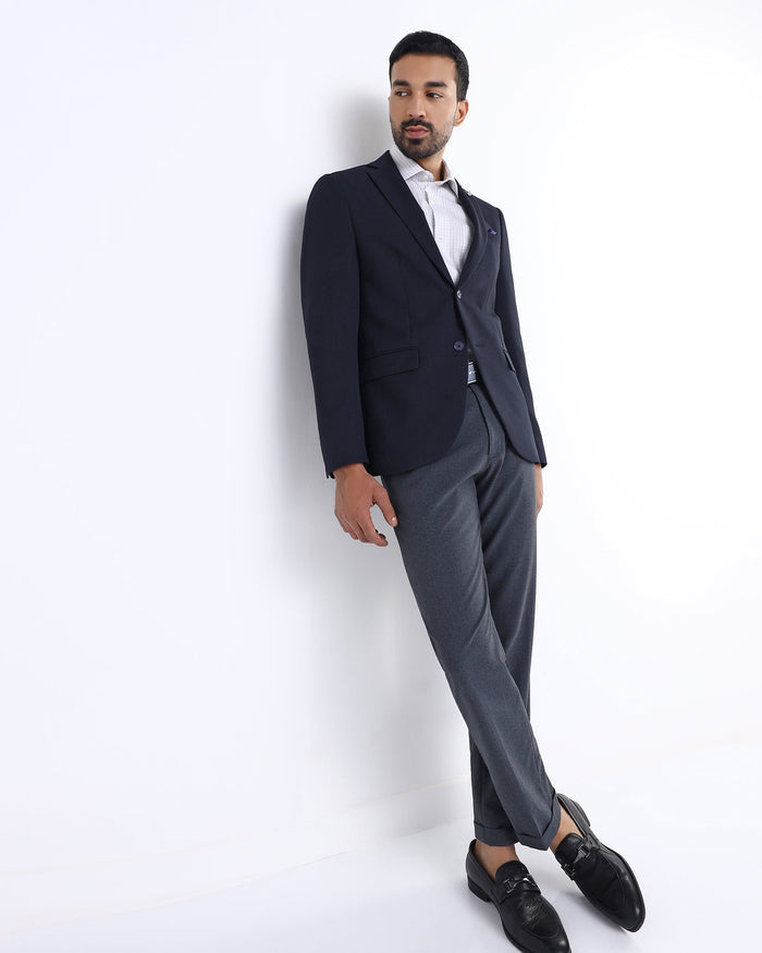 Navy Textured Blazer - Cano