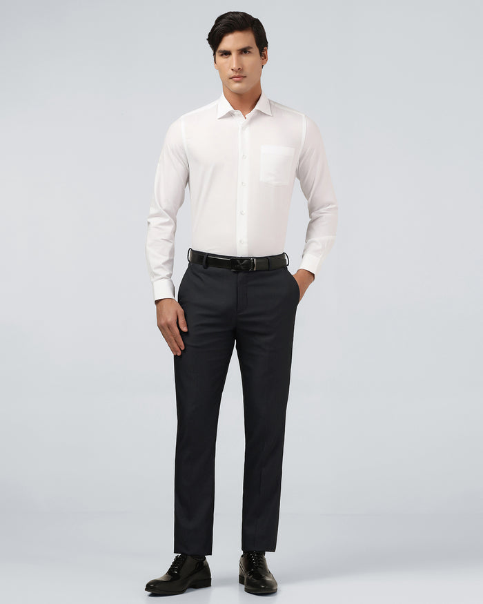 Navy Textured Trouser - Alan