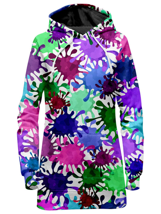 Neon Paint Splatter Hoodie Dress Sartoris Art Epic Hoodie