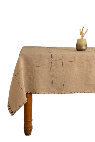 Nestle Linen Tablecloth - Oatmeal