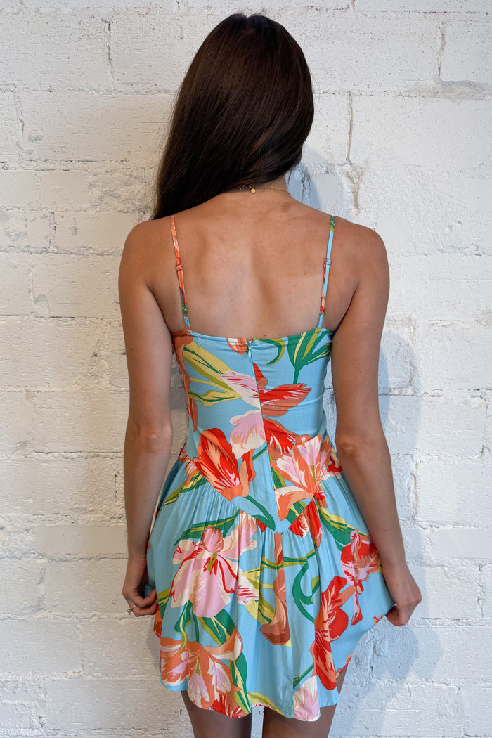 Nikki Floral Mini Dress Back, adeline boutique, dallas boutique, boutique