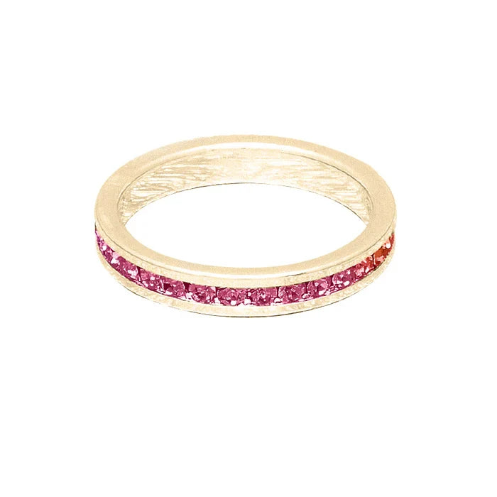 October (Pink Tourmaline) Yellow Gold Ring | Size 10