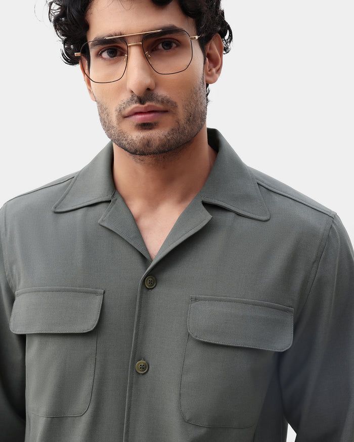 Olive Two Piece Textured Suit - Konfet