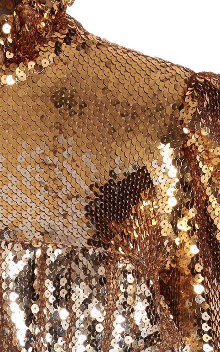 Paco Rabanne Sequin Top With High Ruffle Neck - Runway Catalog