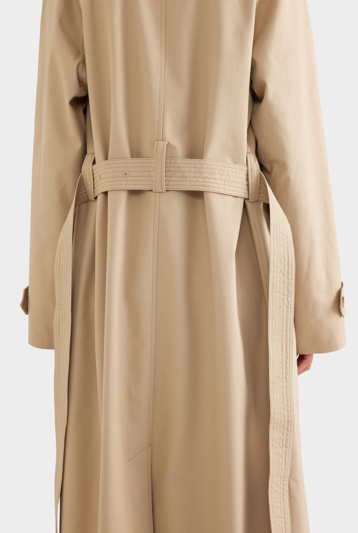 Oversized Cotton Trench Coat - Pale Khaki