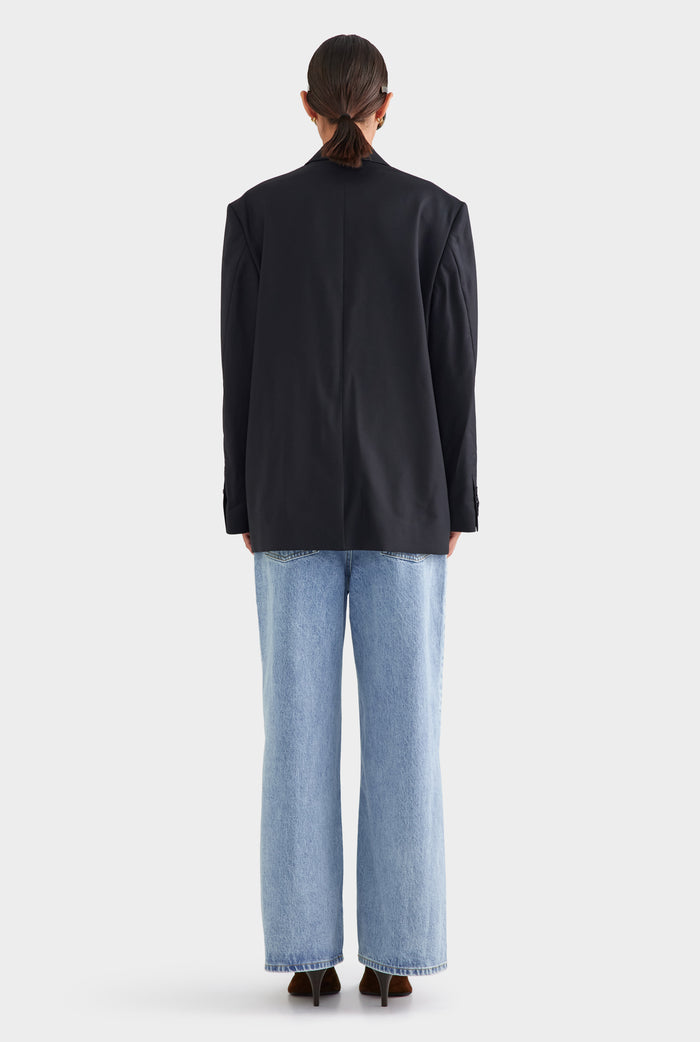 Oversized Wool Blazer - Black