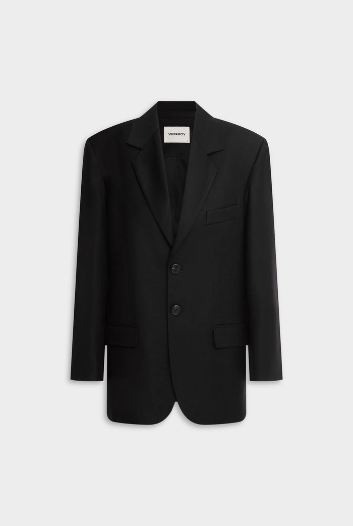 Oversized Wool Blazer - Black