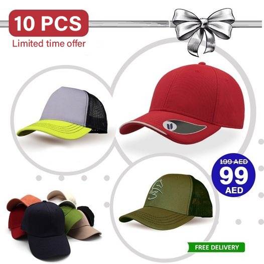 Pack of 10 Stylish Embroidery Caps - Dubai Offers Today