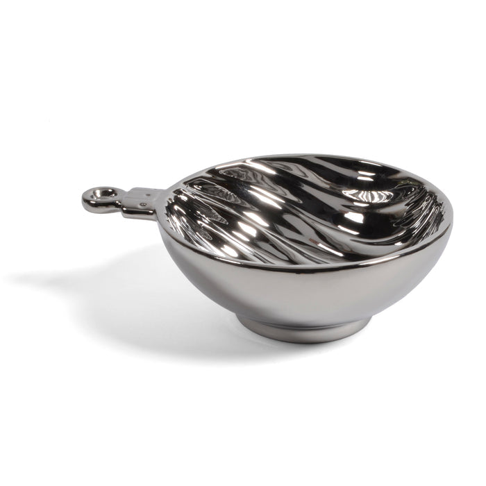 Pampa Bay Titanium-Plated Porcelain 5-inch Ornament Dish, Silver