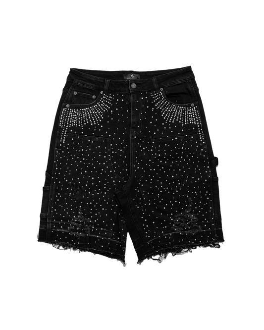 Paper Money - Crystalized Shorts - Jet Black - Clique Apparel