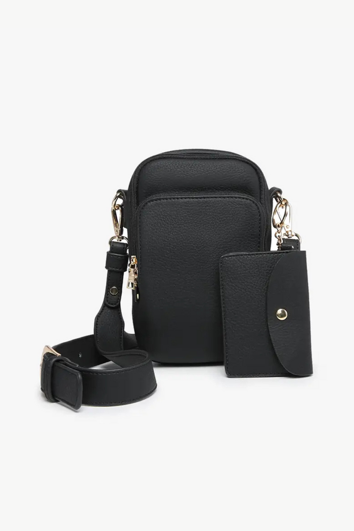 Parker 3 Compartment Crossbody with Pouch in Black