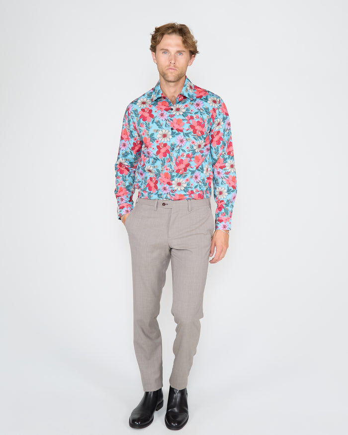 PAXTON TAILORED WOOL PANT - OAK BROWN