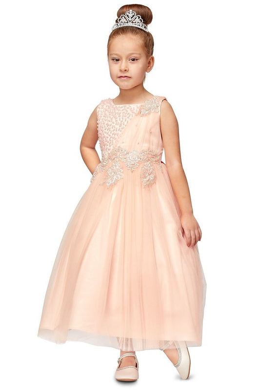 Pearl Sequin Tulle Party Dress by Cinderella Couture USA AS5009