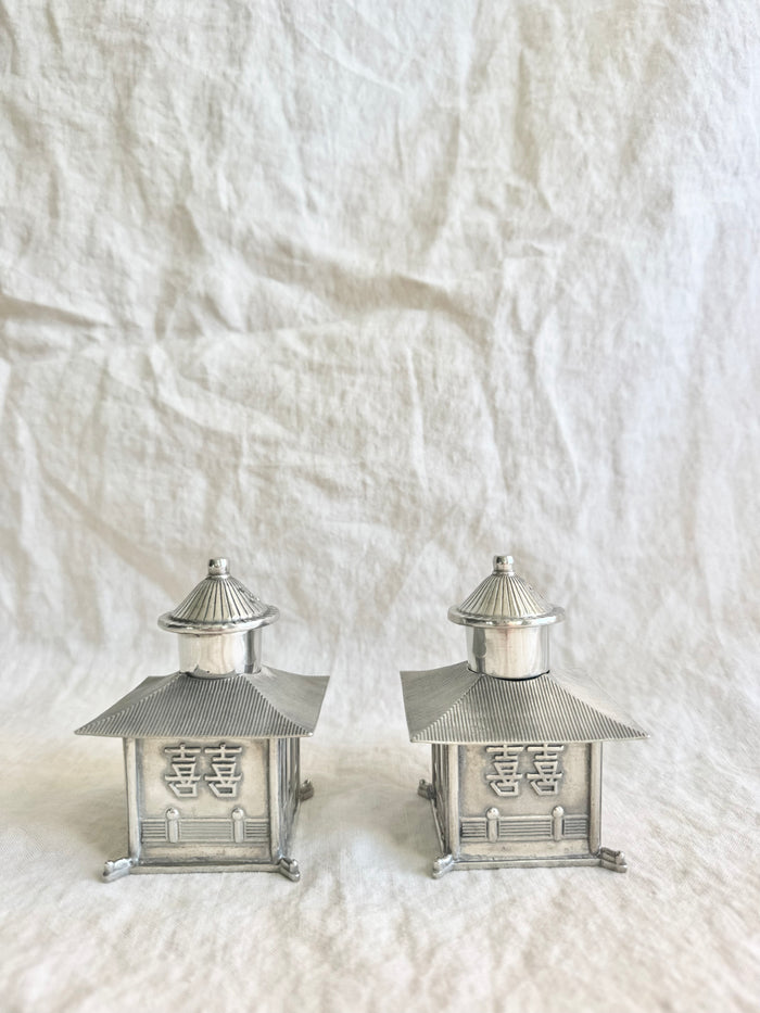 Pewter Pagoda Salt & Pepper Set