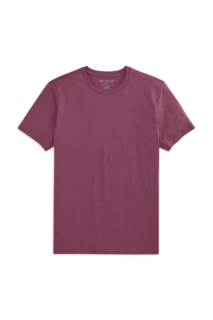 Front view of Pima Crew neck tshirt in wine cooler