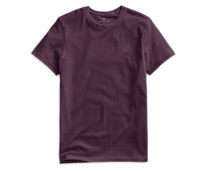 Mission Fig | Front view of Pima Crew Neck T-Shirt in Mission Fig