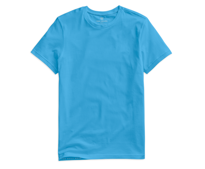 Wave Runner | Front view of Pima Crew Neck T-Shirt in Wave Runner