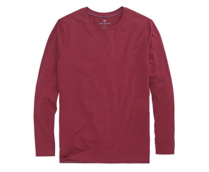Bramble | Front view of Pima Long Sleeve T-Shirt in Bramble