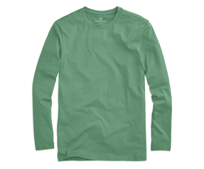 Moss | Front view of Pima Long Sleeve T-Shirt in Moss