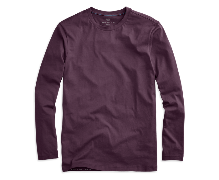 Mission Fig | Front view of Pima Long Sleeve T-Shirt in Mission Fig