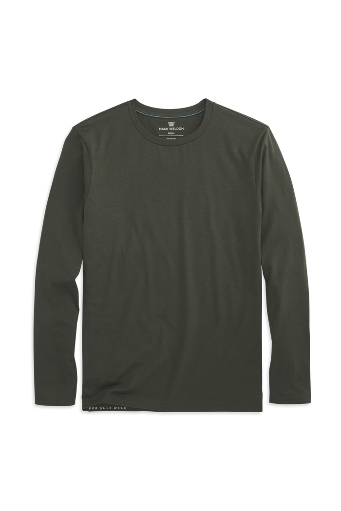 Tannenbaum | Front view of Pima Long Sleeve T-Shirt in Tannenbaum