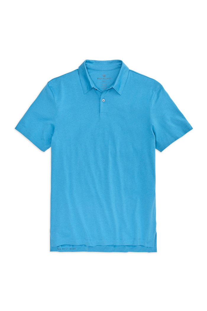 Wave Runner | Front view of Pima T-Shirt Polo in Wave Runner