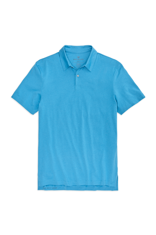 Wave Runner | Front view of Pima T-Shirt Polo in Wave Runner