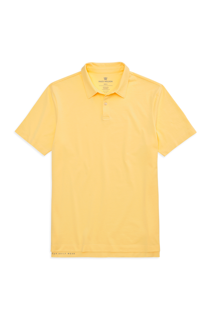 Lemon Ice | Front view of Pima T-Shirt Polo in Lemon Ice