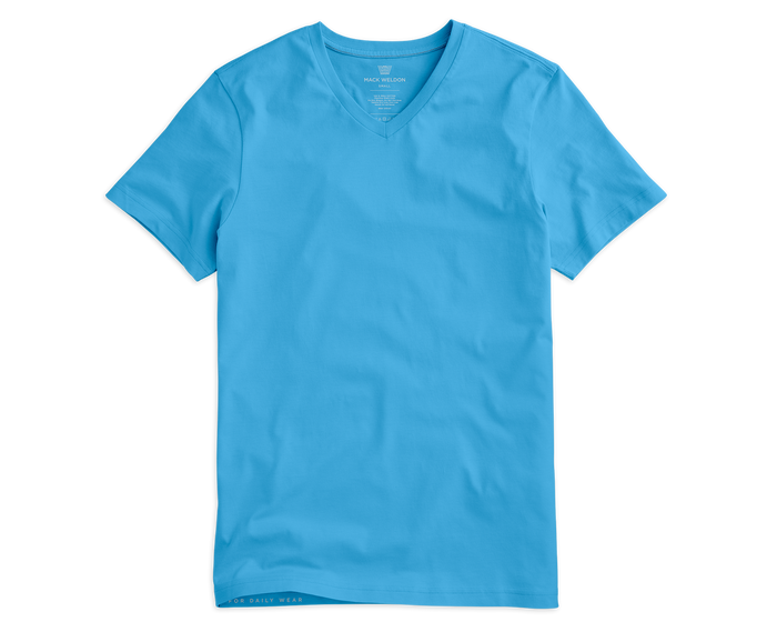Wave Runner | Front view of Pima V-Neck T-Shirt in Wave Runner