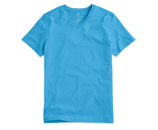 Wave Runner | Front view of Pima V-Neck T-Shirt in Wave Runner