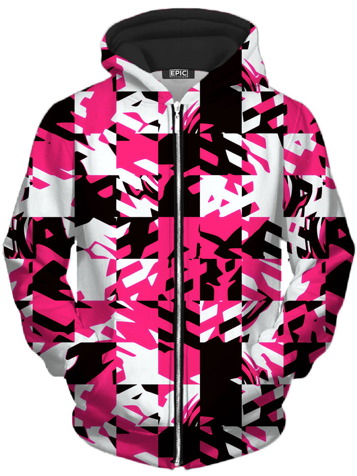 Pink Digital Unisex Zip-Up Hoodie Big Tex Funkadelic Epic Hoodie