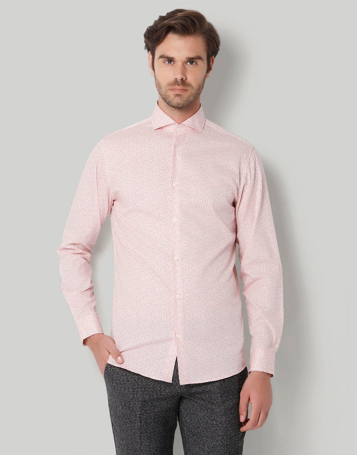 Pink Printed Full Sleeves Shirt