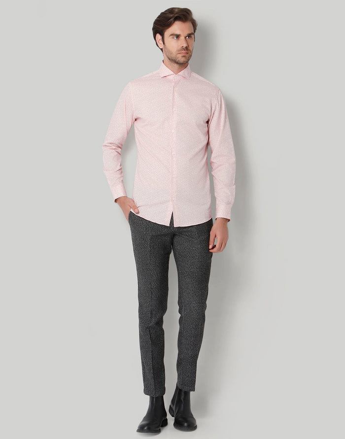 Pink Printed Full Sleeves Shirt