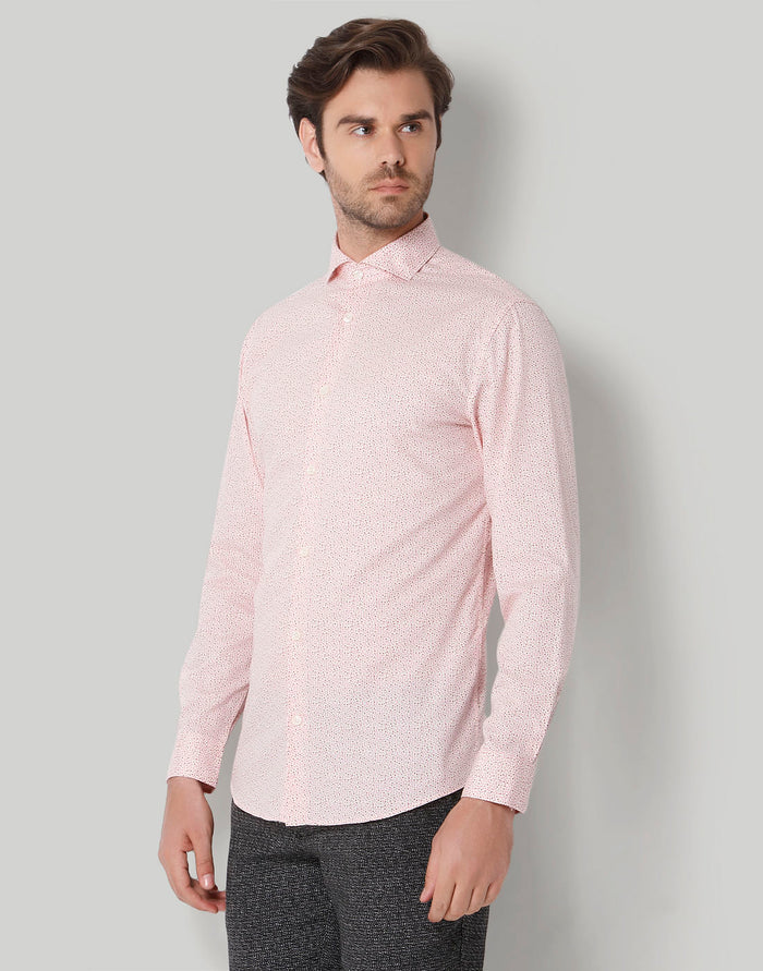 Pink Printed Full Sleeves Shirt