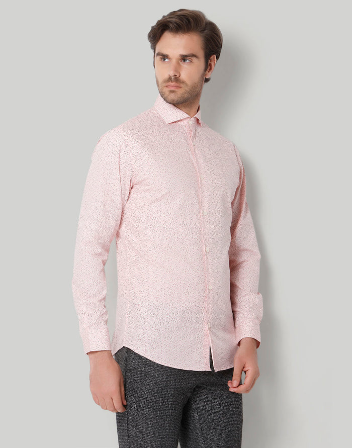 Pink Printed Full Sleeves Shirt