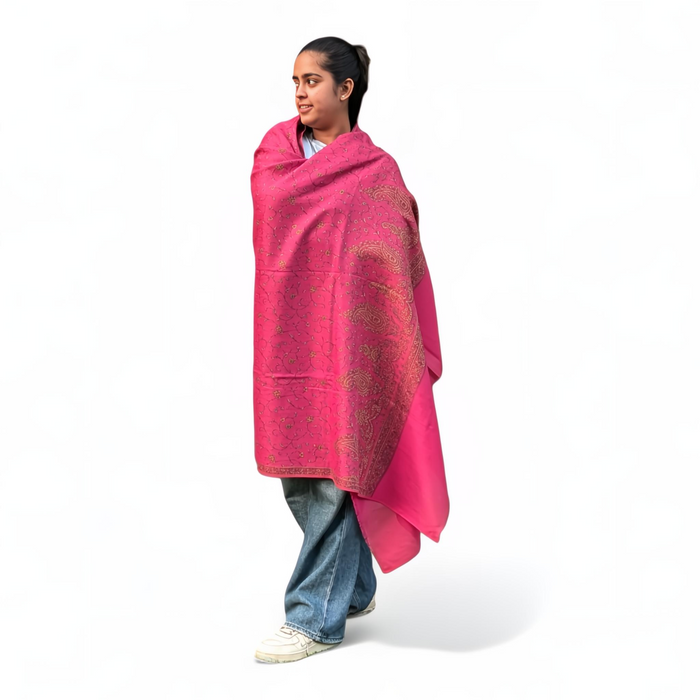 Pink Viscose Printed Stole | Multi-Pattern Ethnic Design | Soft Lightweight Wrap - Mojopanda Organic  Store