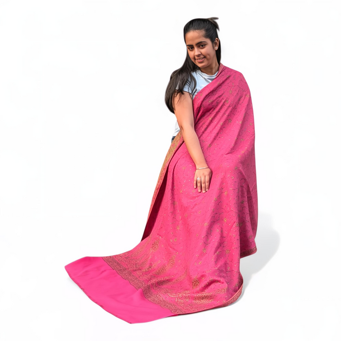 Pink Viscose Printed Stole | Multi-Pattern Ethnic Design | Soft Lightweight Wrap - Mojopanda Organic  Store