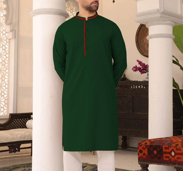 PLAIN GREEN KURTA FOR MEN 3062 - Dubai Offers Today