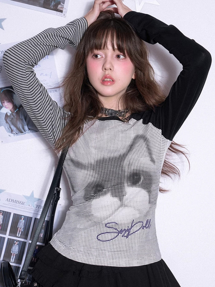 Polka Dot Cat Print Tee