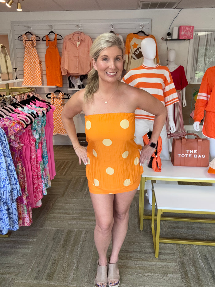 Polka Dot Mini Skirt – Tennessee Game Day Orange