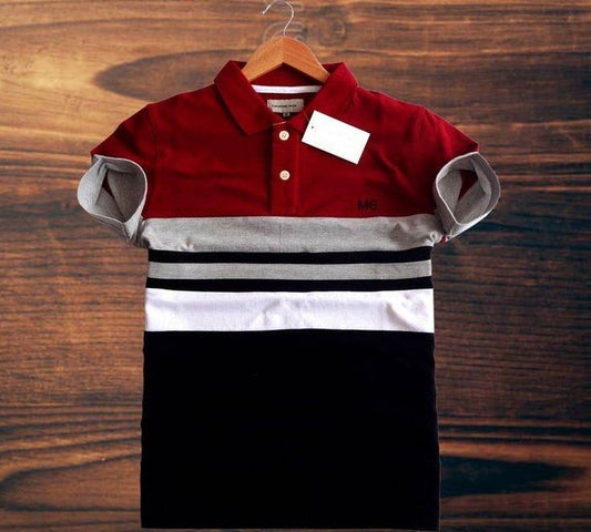 Red Men’s Polo Shirt Detail – Collar & Fabric Dubai - 2098 -