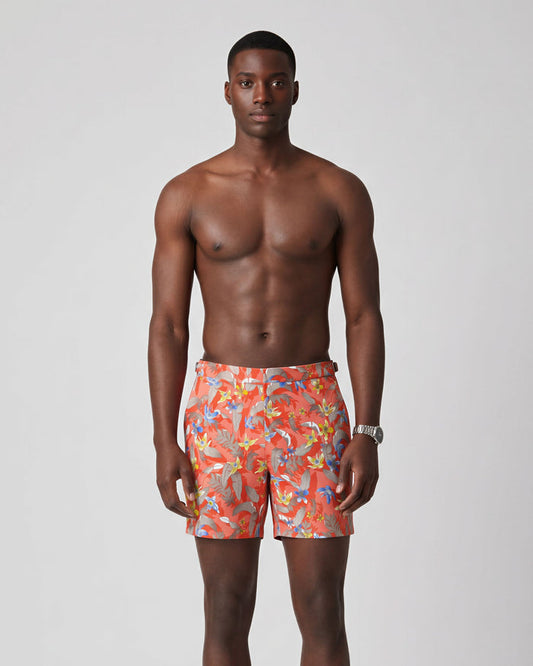 POOL FALLING FLOWERS SWIM SHORT - MELON