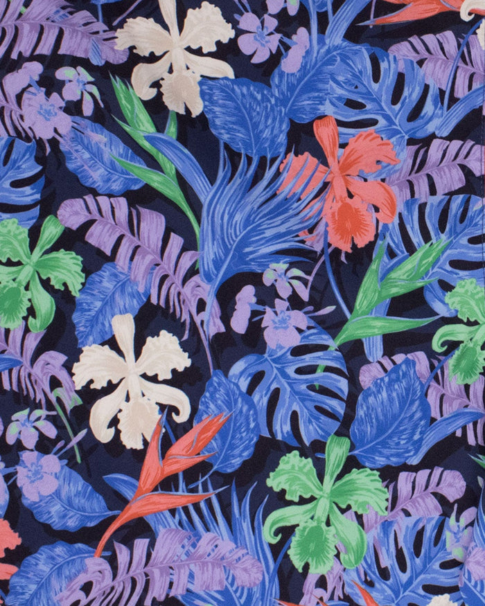 POOL FLAT TROPICAL SWIM SHORT - NAVY