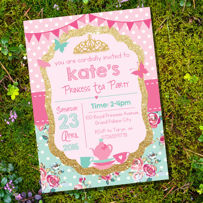 Princess Birthday Party Invitation | Tea Party Invite