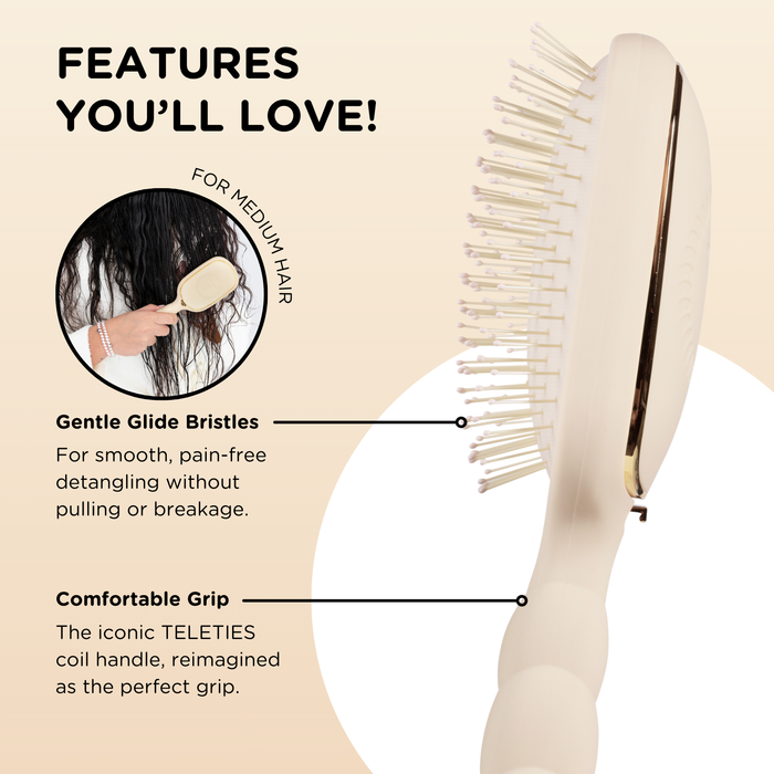 Pro-Glide Detangler Hair Brush for Thick & Medium Hair – Tan