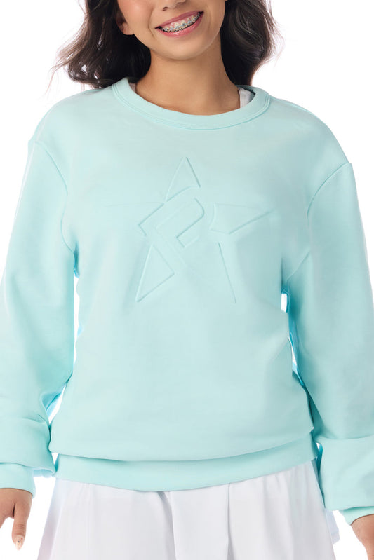 Pullover in Cloud Embossed Rebel Mark