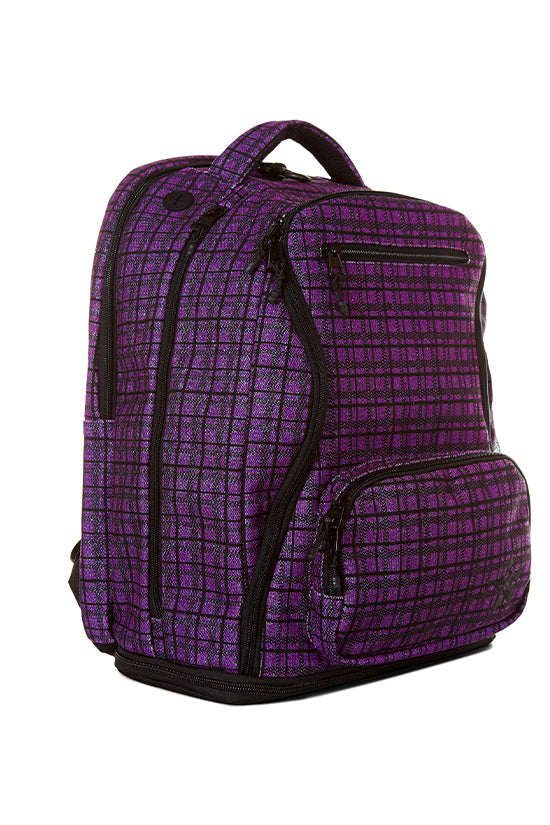 Purple Plaid Rebel Dream Bag Plus with Black Zipper