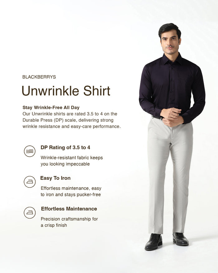Purple Unwrinkle Solid Shirt - Sylvia