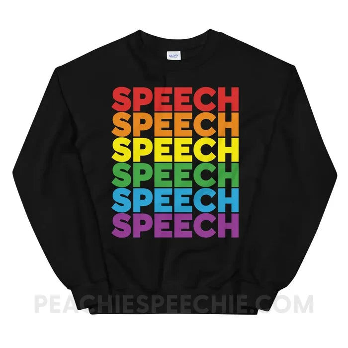 Rainbow Speech Classic Sweatshirt - Black / S - Hoodies & Sweatshirts peachiespeechie.com