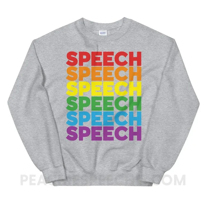 Rainbow Speech Classic Sweatshirt - Sport Grey / S - Hoodies & Sweatshirts peachiespeechie.com